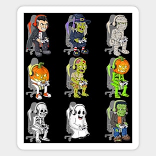 Gamer Halloween Skeleton Vampire Gaming Magnet